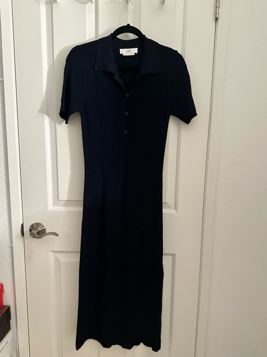 Love Bonito Dresses & Skirts - Love Bonito Navy Polo Knit Midi Dress